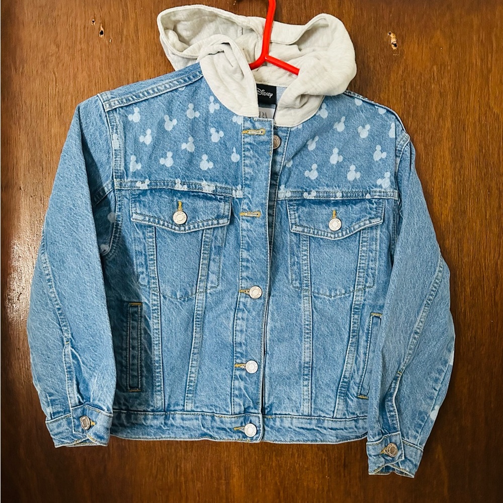 ZARA Mickey Mouse Hooded denim Jacket